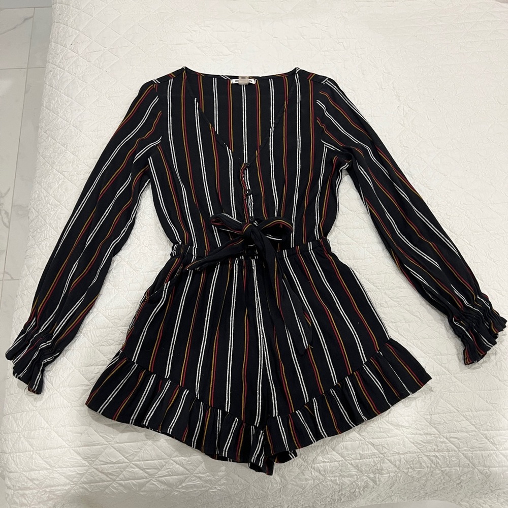 Stripped Black Romper